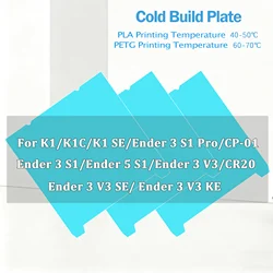 For Creality K1 K1C Build Plate Upgraded Glacier Cold Plate 235x235mm Steel Sheet bed For Ender 3 V3 SE/Ender 3 V3 KE/Ender 3 S1