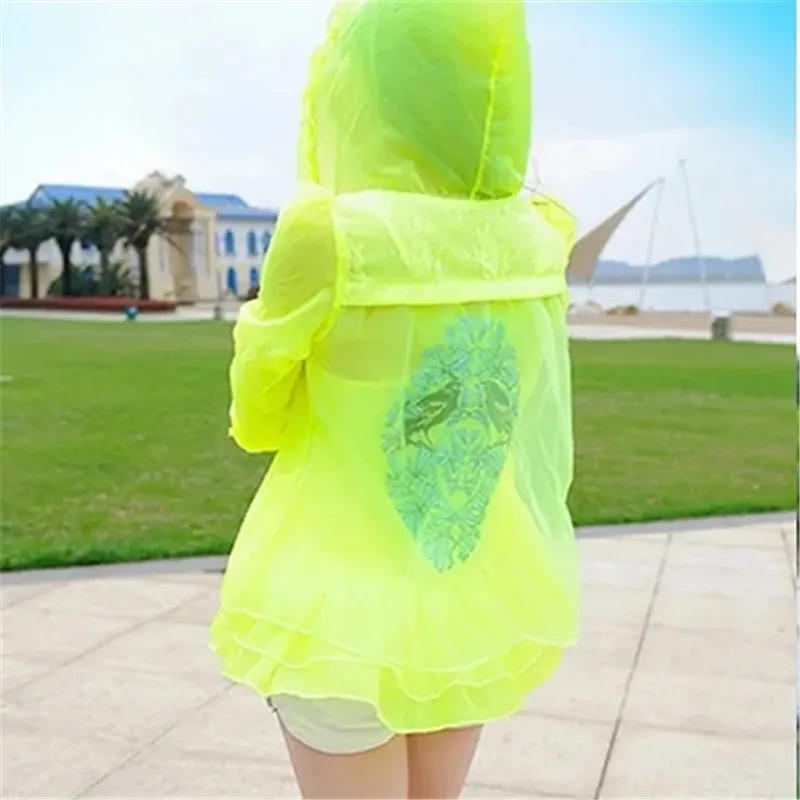 New Hooded Sunscreen Coat For Women Summer Light Thin Breathable Jacket 2024 Female Outerwear Beach Wear Printed Skin Clothing