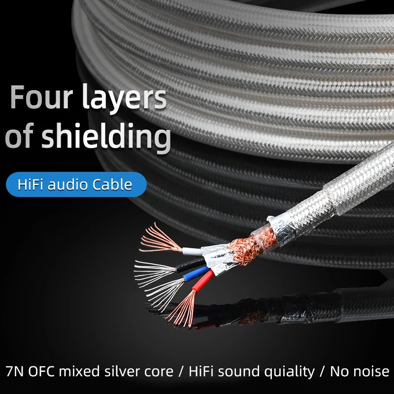 

ATAUDIO HiFi Audio Bulk Cable 7N Copper-silver Mixed High-performance for RCA XLR DIY Interconnect Bulk Audio Line Speaker Wire