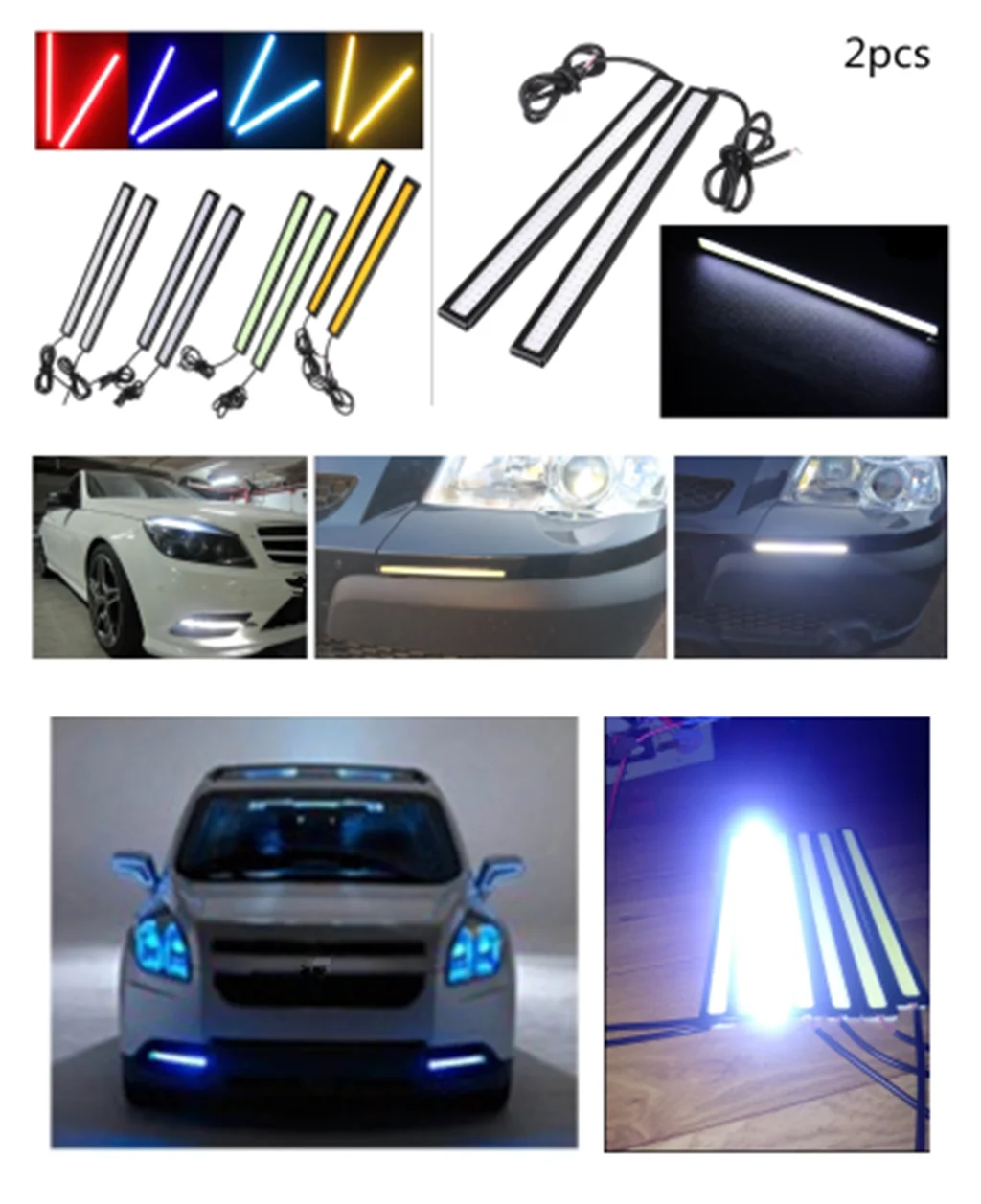 2pcs car and motorcycle daytime running lights personalized light waterproof for