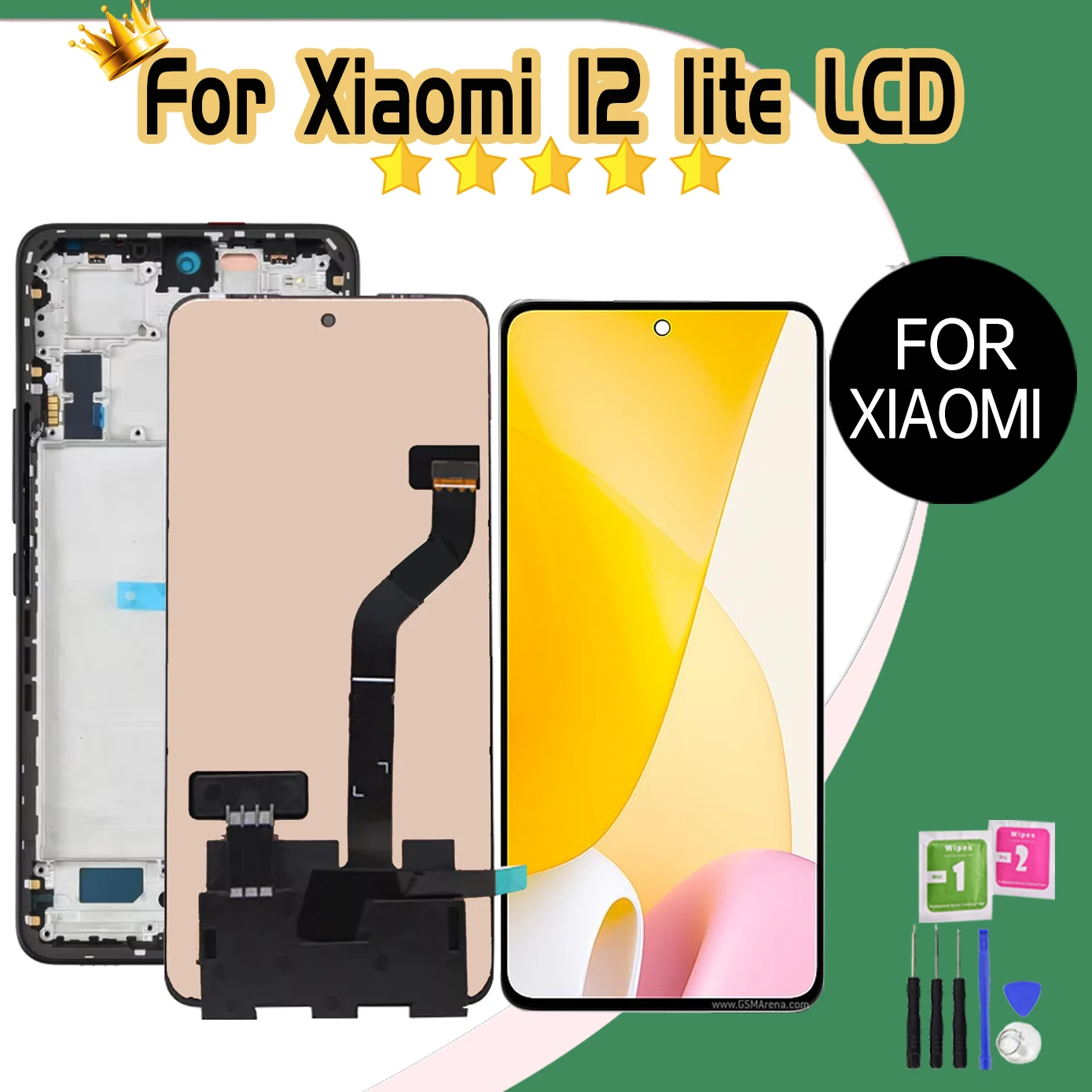 Super AMOLED For Xiaomi Mi 12 Lite Lcd 2203129G Display Touch Screen for Xiaomi 12 Lite Mi12 Lite Lcd Display Digitizer Assembly