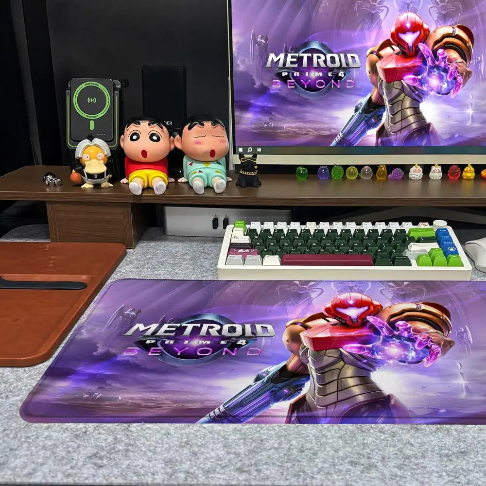 M-Metroid Prime 4 Beyond Mouse Pad Xxl كمبيوتر كبير الحجم لوحة مفاتيح ألعاب غير قابلة للانزلاق 90x40 سنتيمتر تصميم فني HD Deskmat