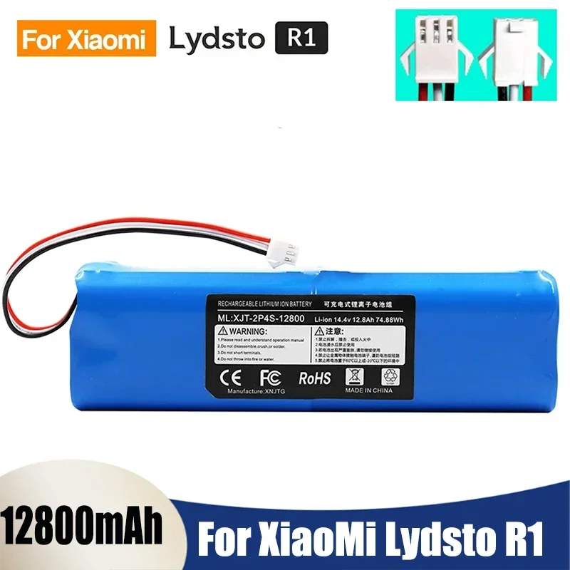 14.4V 12800mAh สำหรับ Xiaomi lydsto R1อุปกรณ์เสริมแบตเตอรี่ลิเธียมแบตเตอรี่ชาร์จได้เหมาะสำหรับการซ่อมแซมและเปลี่ยนใหม่