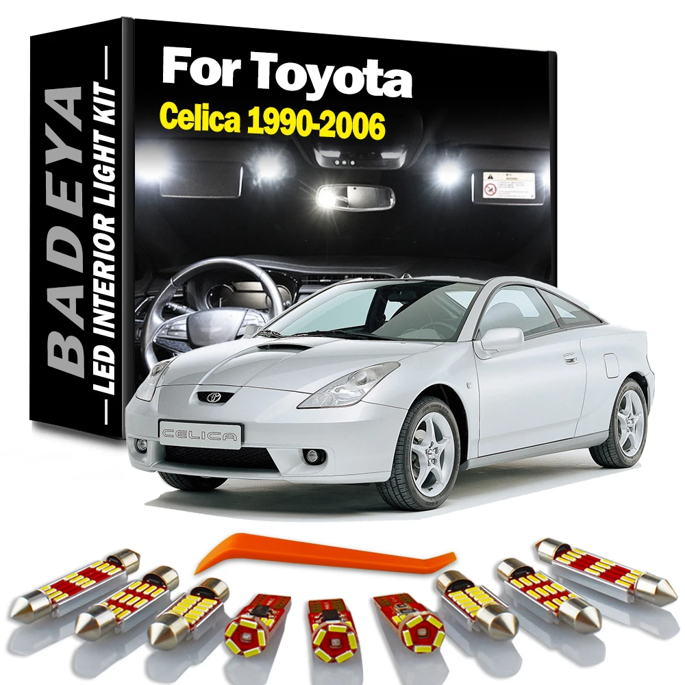 BADEYA Interior LED Light Kit For Toyota Celica 1990- 2000 2001 2002 2003 2004 2005 2006 Car Indoor Plate Trunk Dome Map Bulbs