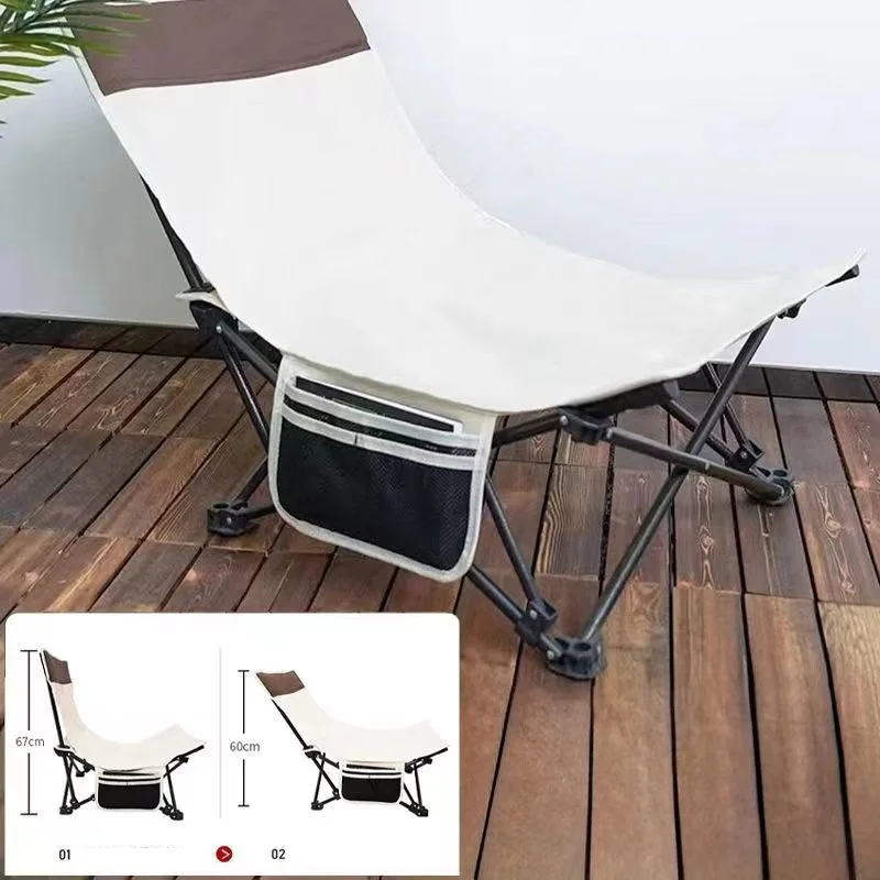 Portable Ultra-light Metal Folding Chair, Outdoor Camping Chair, Nature Hike, Beach Relaxing Backrest, Fishing Recliner Supplies