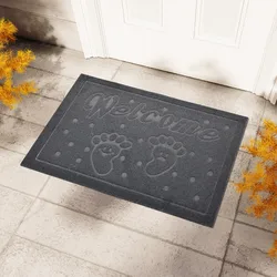 Stylish personalized rubber door mat - Non slip,durable welcome mat doors,porches,and bathrooms - Waterproof and durable carpet