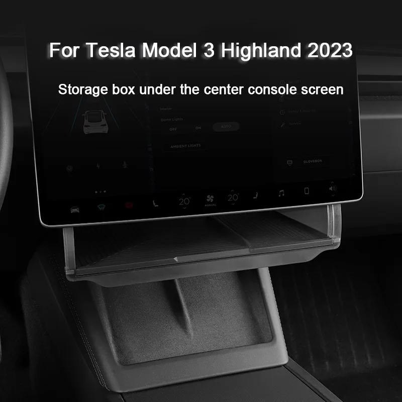 For Tesla Model 3 Highland 2023，Under The Central Control Screen Car Storage Box Hidden Storage Organizer Case Auto Accessory