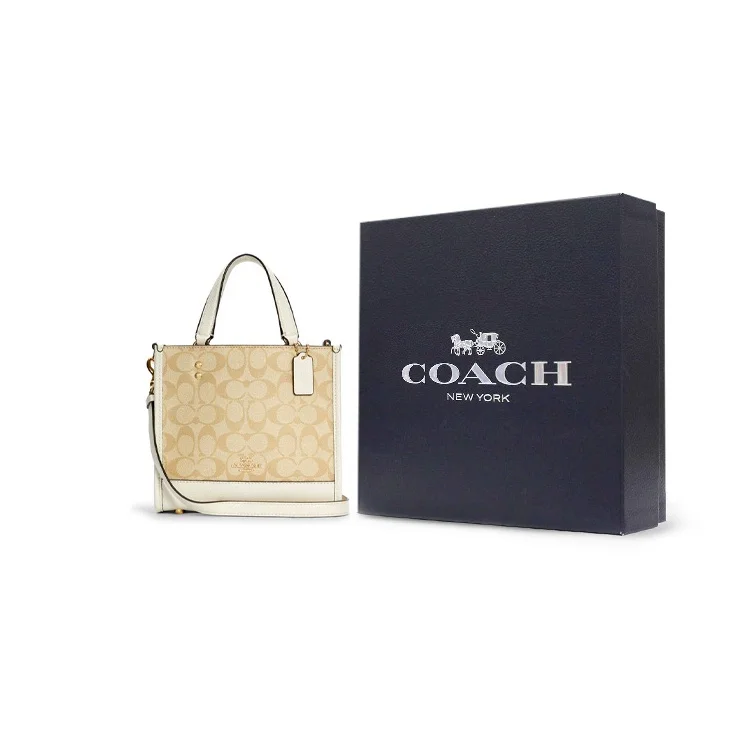 COACH PVC Tote Bag, Shopping Bag, Handbag, Shoulder Bag, Crossbody Bag Small Women's Light Khaki C5122-IMDQC