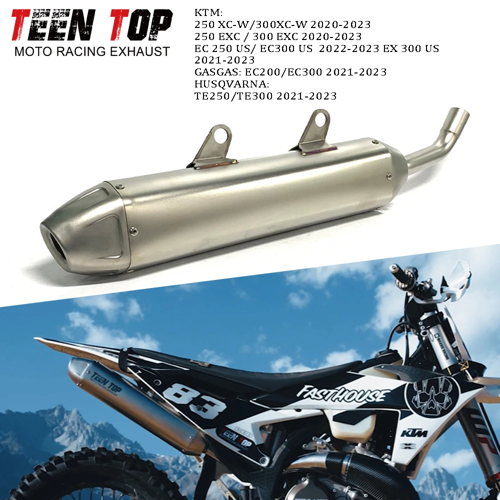 Offroad Bike 2 Stroke Exhaust Muffler For KTM 250 XC-W/300XC-W250 EXC/300 EXC Exhaust Middle Link Pipe Adapter Connector Slip On