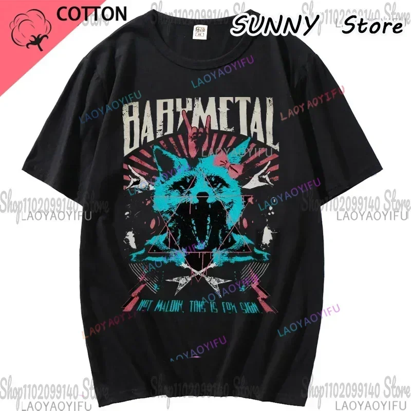 Summer Top K Pop BABYMETAL T-Shirt Black style metal rock short sleep shirt Y2k  Clothes Idols Unisex Sweatshirts