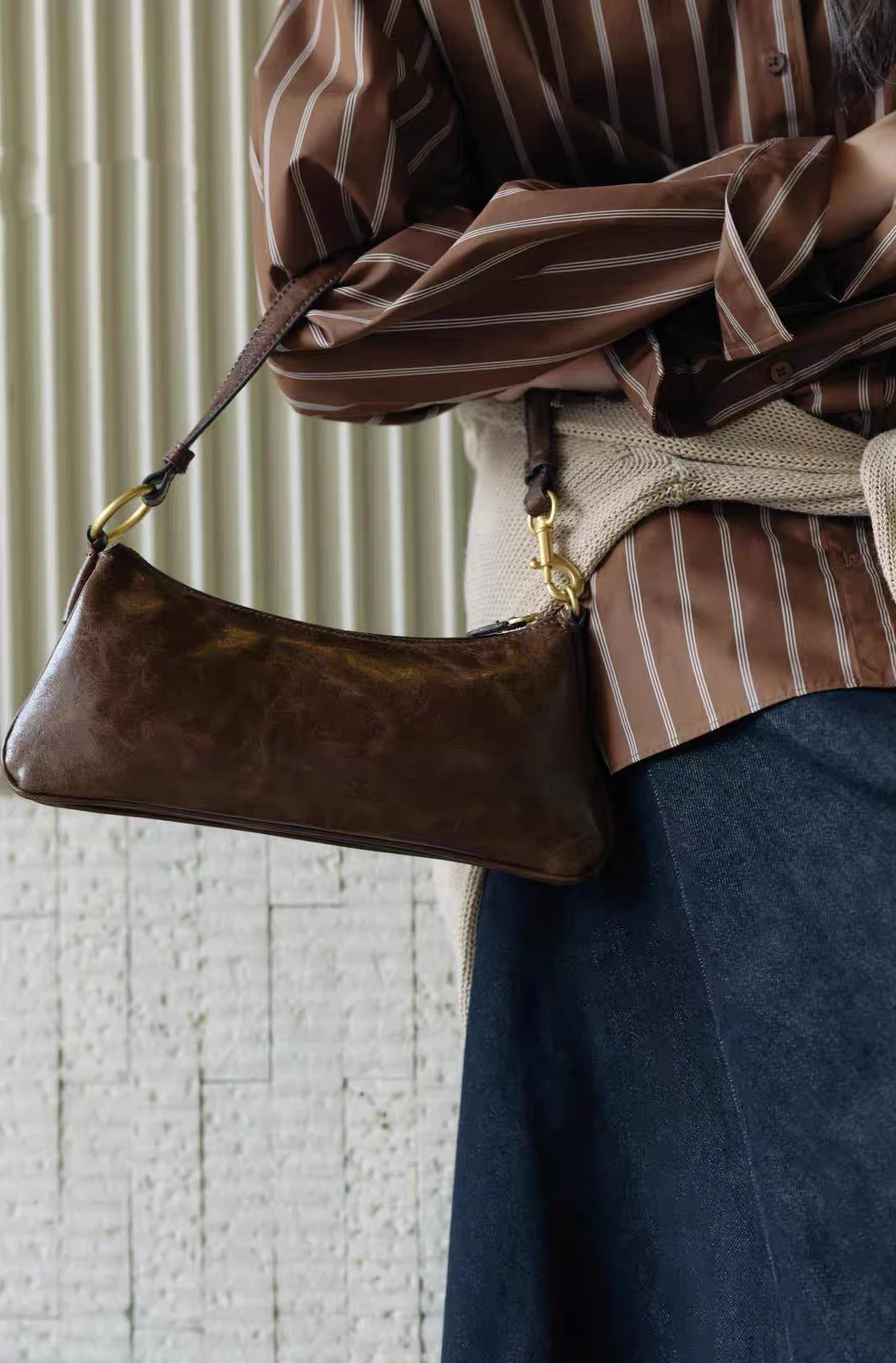 Женская сумка подмышки в стиле ретро, модная сумка на одно плечо, высококачественная сумка с текстурой мягкой кожи