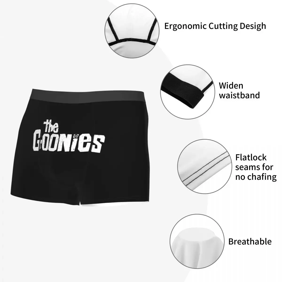 The Godonies TV Series Boxer Shorts para Homens, Mid Cintura Cueca, Novidade Calcinha, Plus Size Cuecas