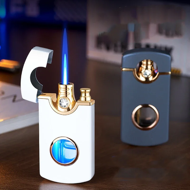 Blue Flame Direct Lighter Outdoor Camping Home Daily Use Cigarette Lighter High End Portable Cigarette Accessories