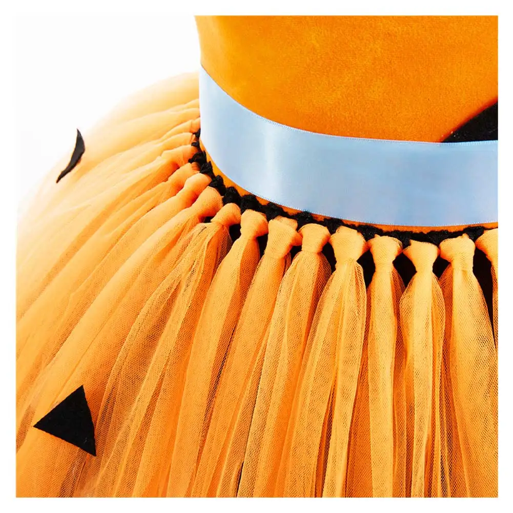 Native Cosplay Costume Kids Girls Pumpkin Tutu Dress Headband Outfits Halloween Carnival Party Suit