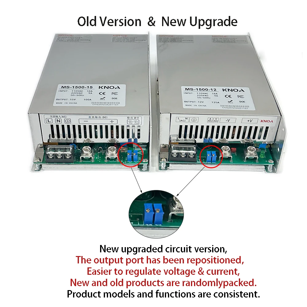 Einstellbares 1500-W-Schaltnetzteil mit Digitalanzeige, AC/DC 0–12 V, 13,8 V, 24 V, 36 V, 48 V, 60 V, 72 V, 80 V, 110 V, 150 V, 220 V, industrielle SMPS – Detail 3