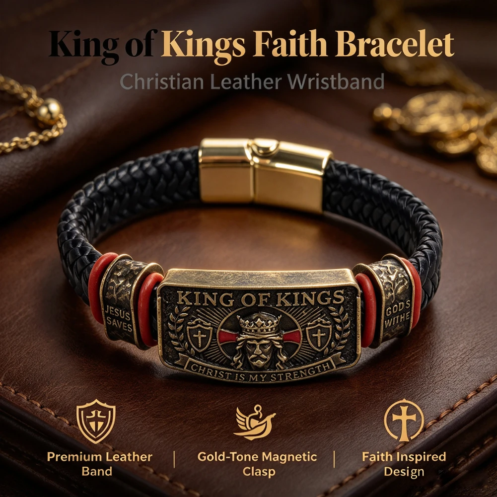 Decorative Faith Bracelet Multi-Purpose Religious Inspirational Wristband Christian Braided Wristbands Gift for Men Husband Dad