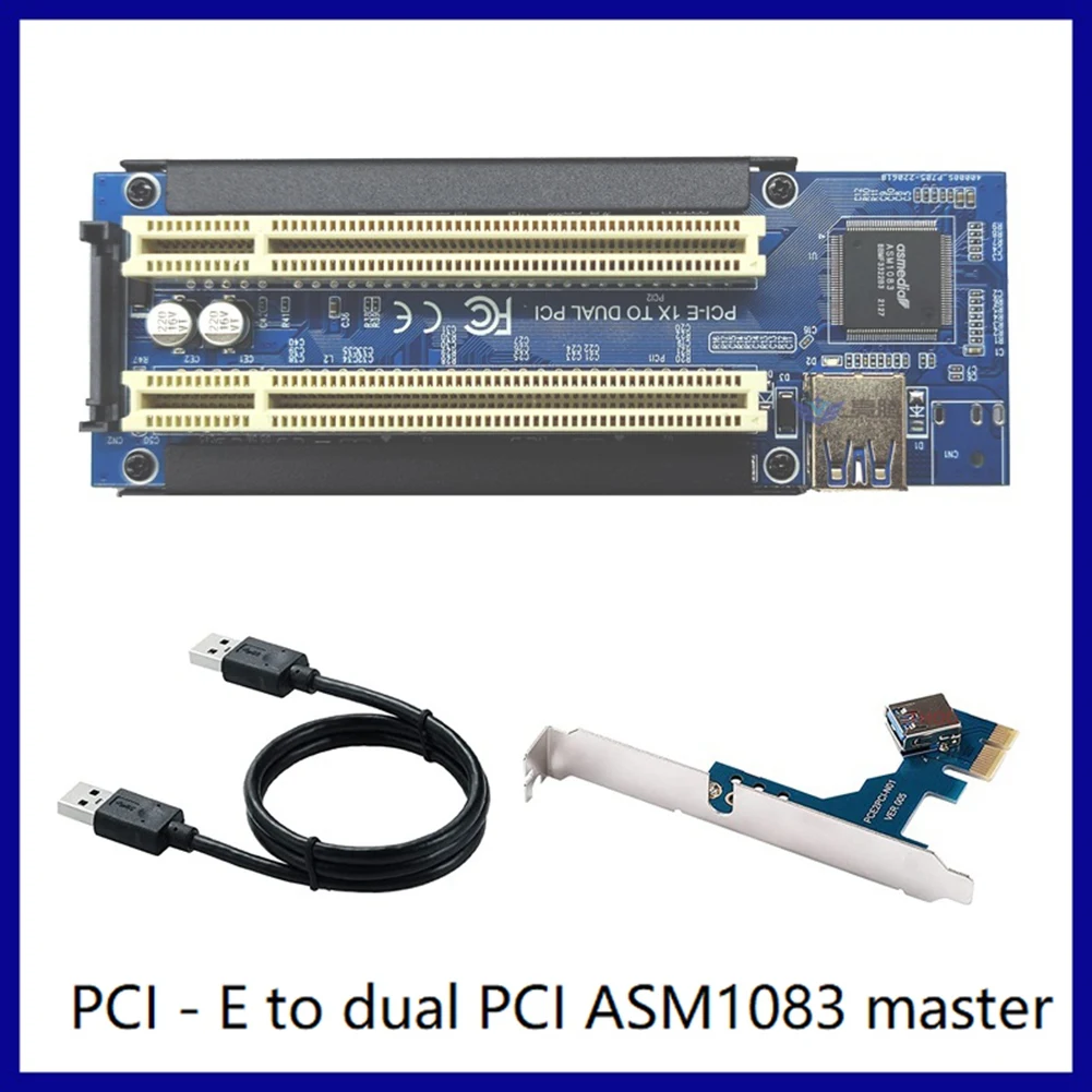 RIRI PCI-E to Dual PCI Expansion Card Adapter ASM1083 Support Capture Card Golden Tax Card Sound Card Parallel Card