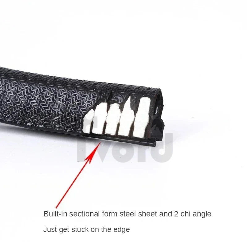 1/3/5/10M U-Shaped Sealing Strip Rubber Edging Stainless Steel Protectio Door Car Dustproof Safety Iron sheet edge protection