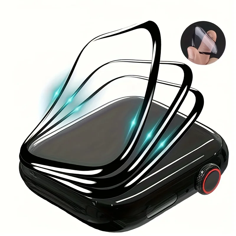 Displayschutzfolie für Apple Watch Serie 9-8-7-6 5 4 Se Ultra-2 49 mm 41 mm 45 mm 40 mm 44 mm 3D (nicht gehärtetes Glas) Filmzubehör