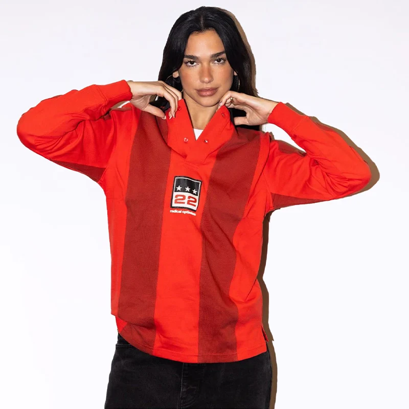Sudadera LIPA Polo, Camiseta de Manga Larga con Estampado Bordado de Optimismo Radical, Camisetas Unisex de Algodón, Tops, Camiseta Dua Jersey