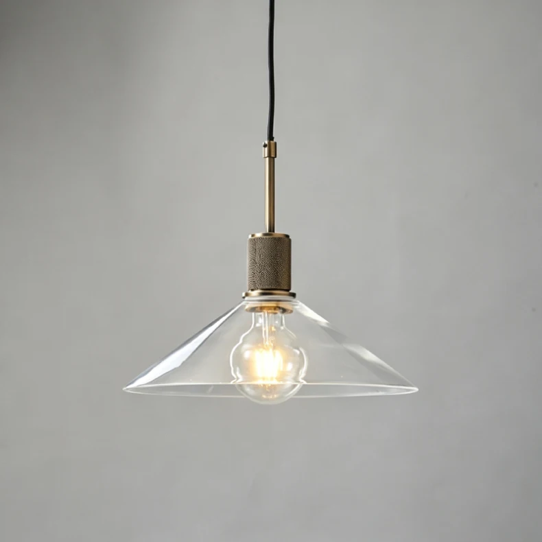 American Retro Copper-Colored Glass Restaurant Chandelier