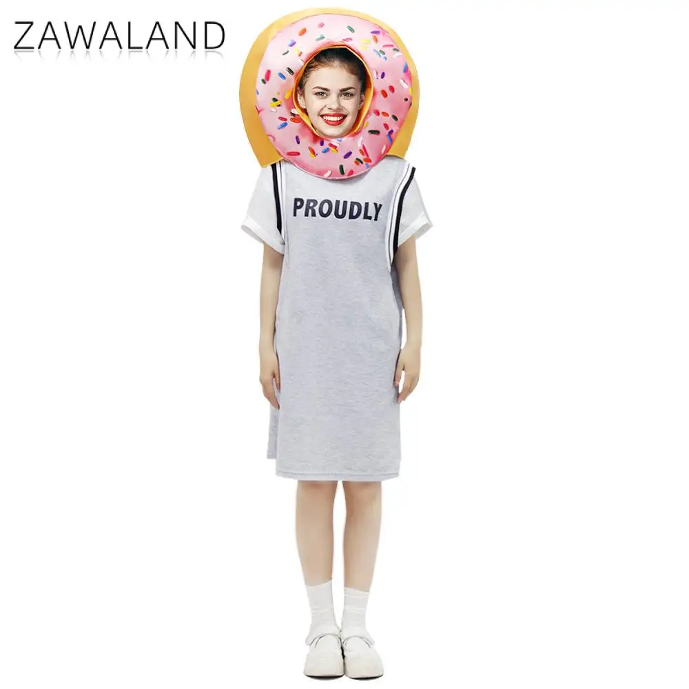 Zaw aland Cosplay niedlichen Donut Kostüm lustige Urlaub Party Anzug Frau Mann Overall Karneval Stram pler Show Verkleidung Kleidung