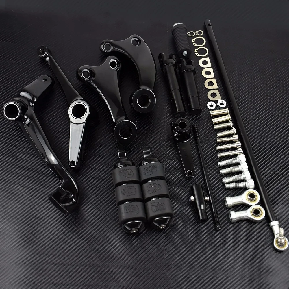 For Harley Sportster XL883 XL1200 2004-2013 2014-2023 2024 Motorcycle Black Forward Controls Complete Kit Pegs Levers Linkages