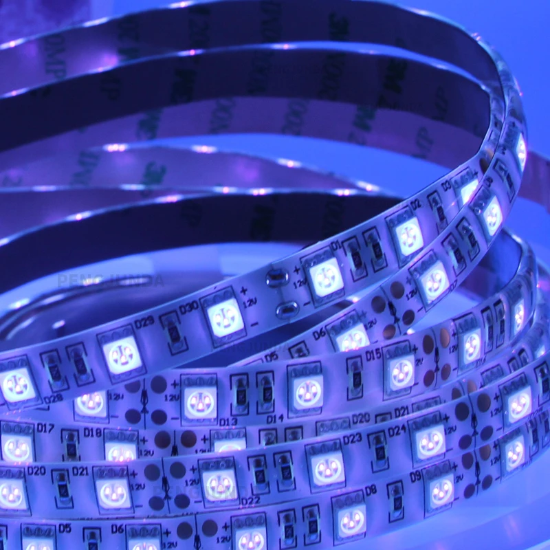 

DC12V UV led strip Ultraviolet SMD 5050 2835 60led/m Flexible Ribbon String tape lamp Not Waterproof for DJ Fluorescence party