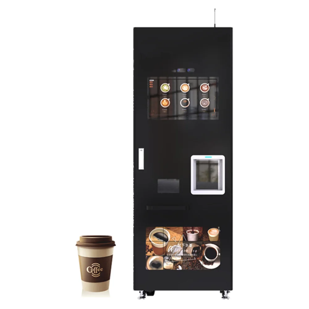 Outdoor Commercial Coffee Machine Touch Screen Hot and Cold Fresh Ground Coffee Automatic Vending Machine