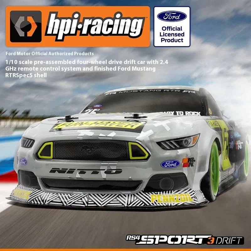 

Hpi 1/10 Ford Mustang V2 Rc Remote Control Drift Car Model Fun Hobby Vehicle Rv Flat Run Children'S Toy Birthday Gift 120094