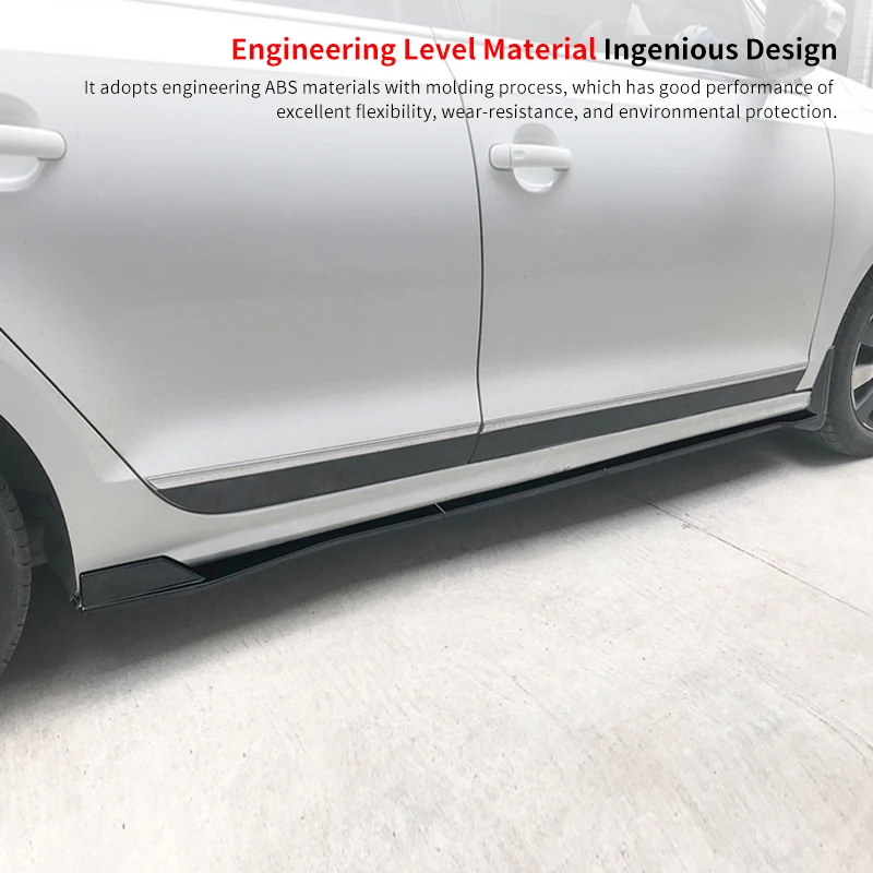 

High Quality Car Side Skirt Extension Splitters Body Apron Lip Winglet Carbon Fiber Look Accessorie ABS For VW Sagitar 2012-2018