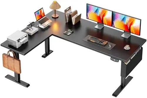 L Shaped Electric Standing Desk, 63