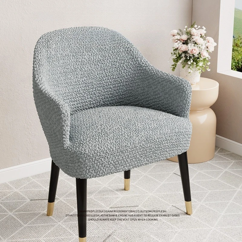 Elastic Textured Bubble Dining Chair Slipcover Curved Semi‑Circle Arm Chair Cover Stretch Protector for Living Room Home Decor