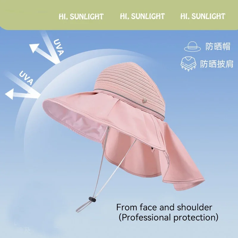 Chapéu de sol de aba larga com aba no pescoço para homens e mulheres ajustável ao ar livre 50 + proteção UPF boné safari caminhadas chapéu de pesca