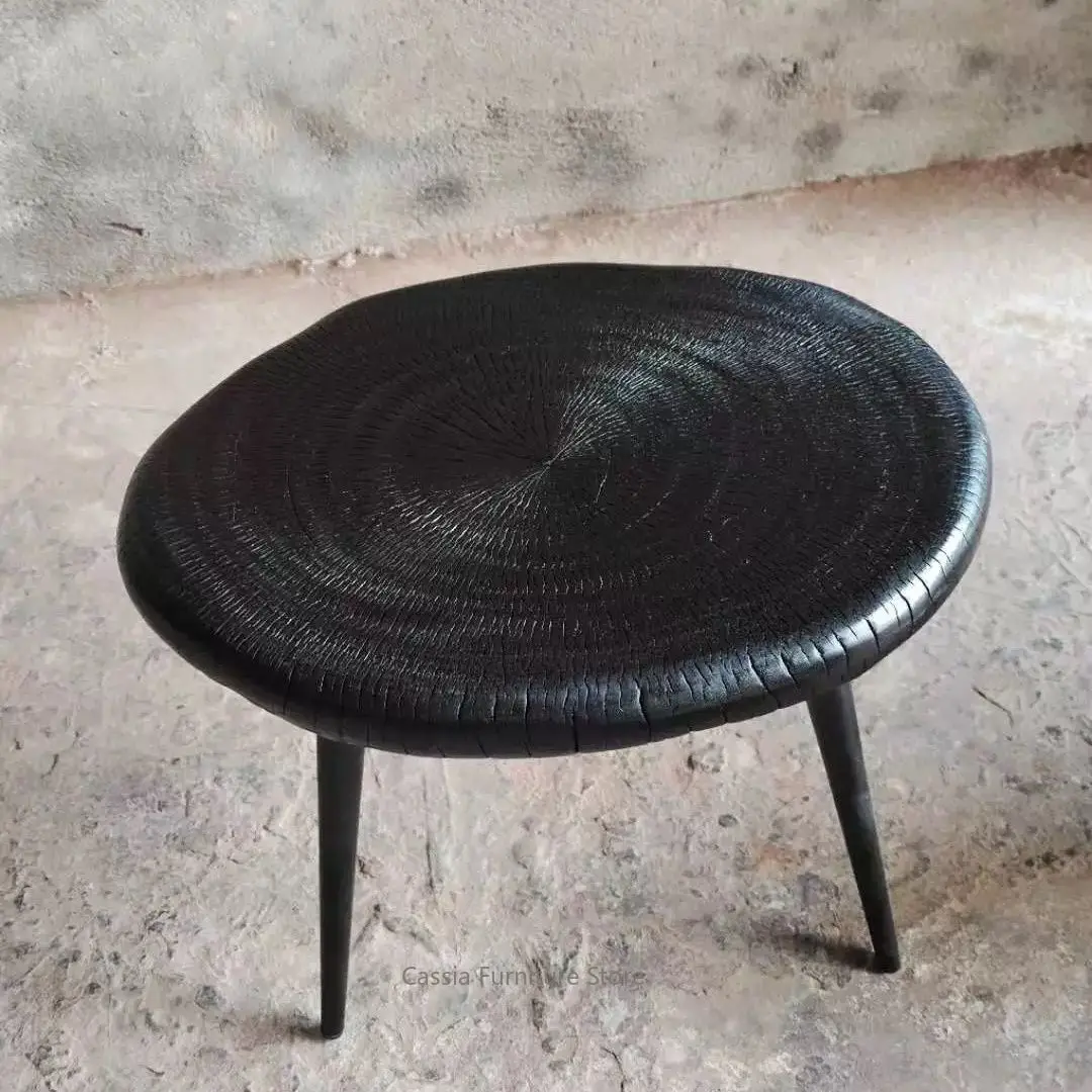 Artistic Tai Chi Tatami Coffee Table for Homestay, Wabi-Sabi Low Tea Desk for Living Room, Rustic Accent Table for Store