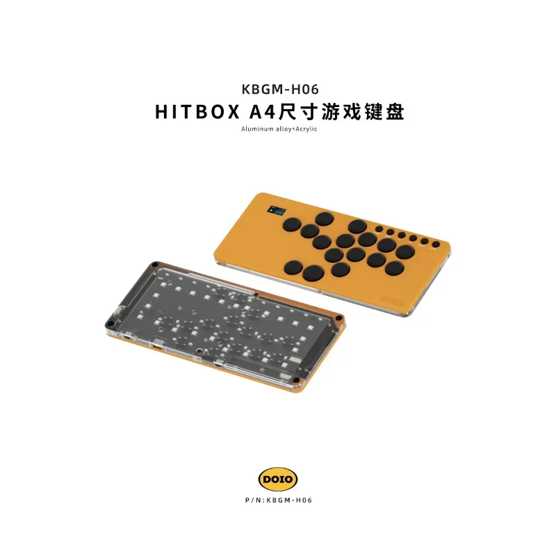 DOIO KBGM-H06 PRO HITBOX Mechanical Keyboard Aluminum Alloy Acrylic Hand Rest A4 Gaming Keyboard PS4 PS5 Switch PC Steam PC Gift