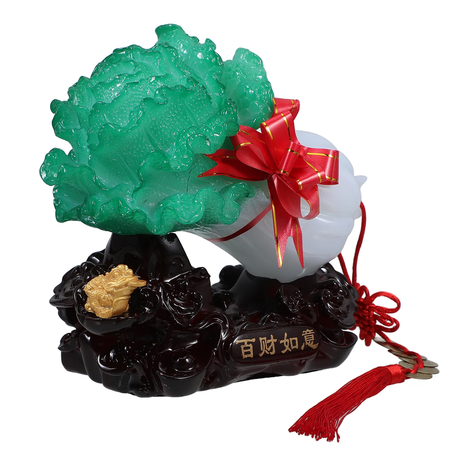 

Cabbage Ornaments Decoration Chinese Sculpture Home Statue Natural Resin Tabletop Fake Office Miniature Cabbages
