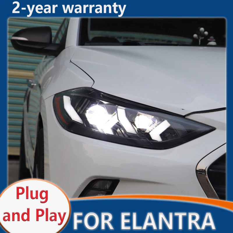 

LED Headlights For Hyundai Elantra 2016-2020 headlight DRL Fog Lamp Dynamic Turn Signal Projector Lens Accessories Head lamp