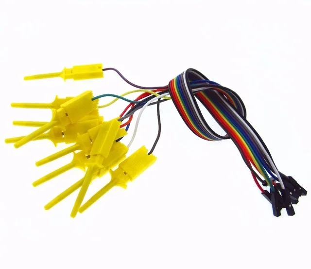 100 ชิ้น/ล็อตคุณภาพ Test Hook Clip Logic Analyzer โฟลเดอร์ทดสอบสําหรับ USB 24M 8CH ใหม่ Dropshipping