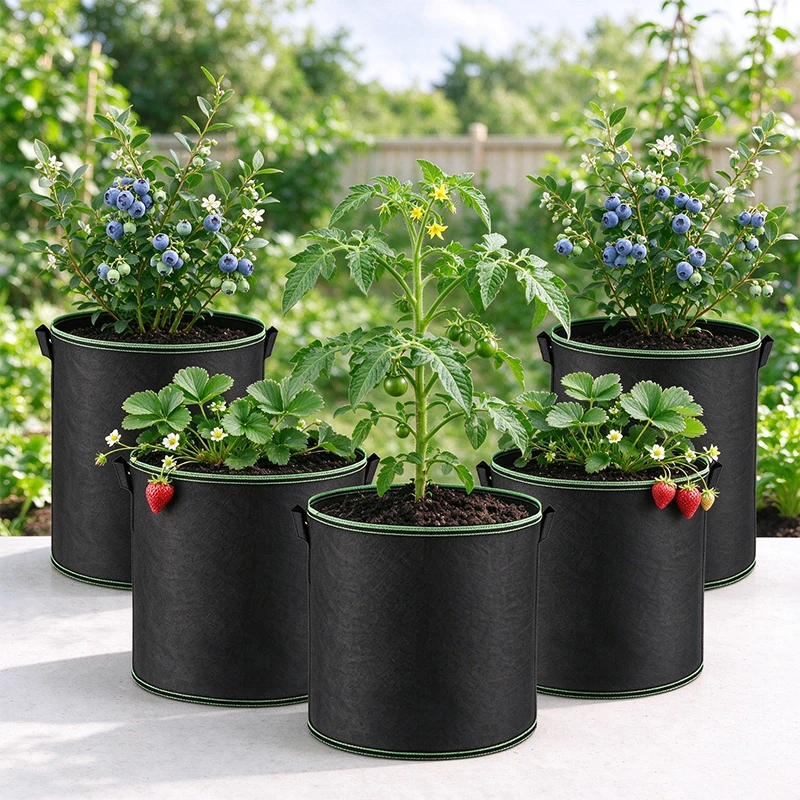 3/5/7/10 Gallon Non-woven Fabric Grow Bag Breathable Root Control Planter Bag for Vegetable Flower