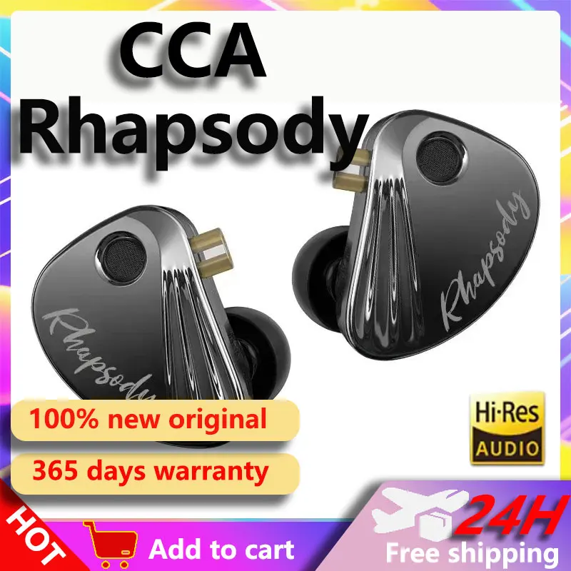 CCA Rhapsody 2DD+4BA HiFi Earphones Music IEM Headphone Hybrid Wired Earbuds With Detachable Cable for Audiophiles Musicians CCA