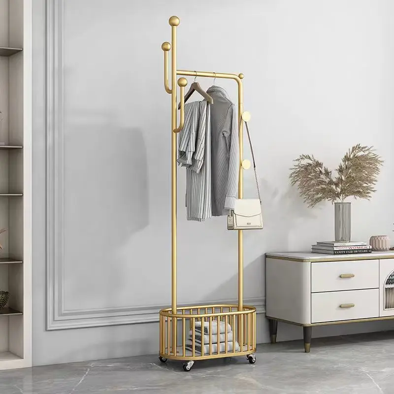 

Bedroom Golden Boutique Clothes Rack Metal Drying Jacket Stand Entryway Coat Hanger Modern Minimalist Percheros Home Eccessories