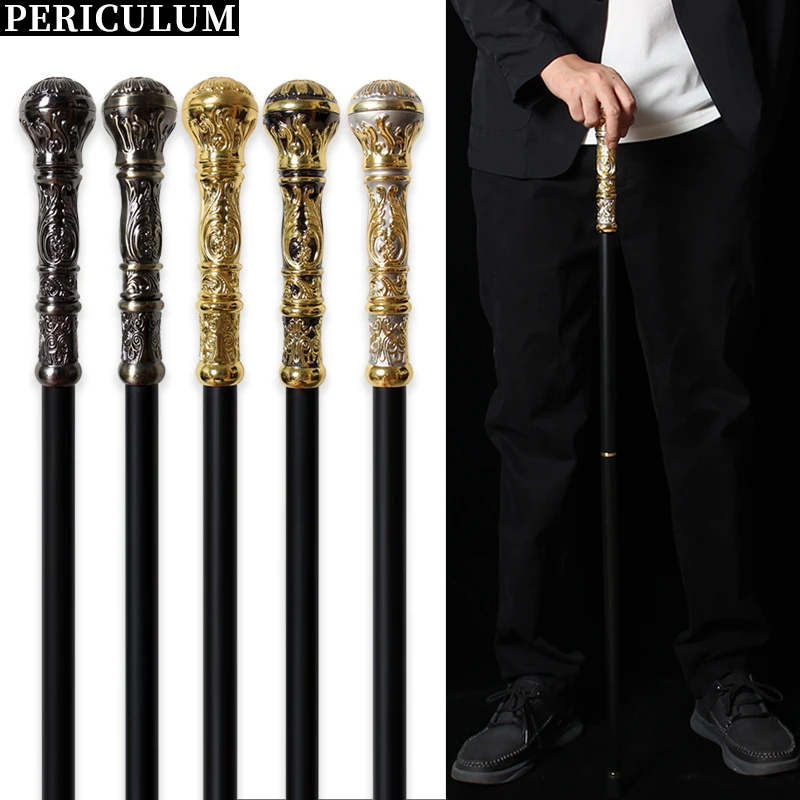 عصا المشي الفاخرة الذهبية والفضية 5 ألوان برونزية سوداء أنيقة عتيقة قابلة للفصل للرجال والسيدات إكسسوارات الحفلات العصرية