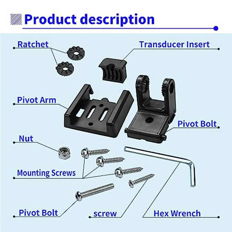 

For 7400931 XNT Transducer Bracket,Transducer Mount for XHS Model Transducers,Transom Mounting Hardware Kit for XNT 9 20 SSQ