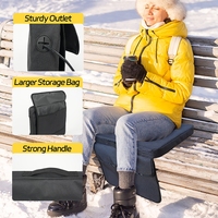 USB Heated Seat Cushion 5 Heat Settings Foldable Pad For Stadium Camping, Winter Fishing Hunting Outdoor Activities Office