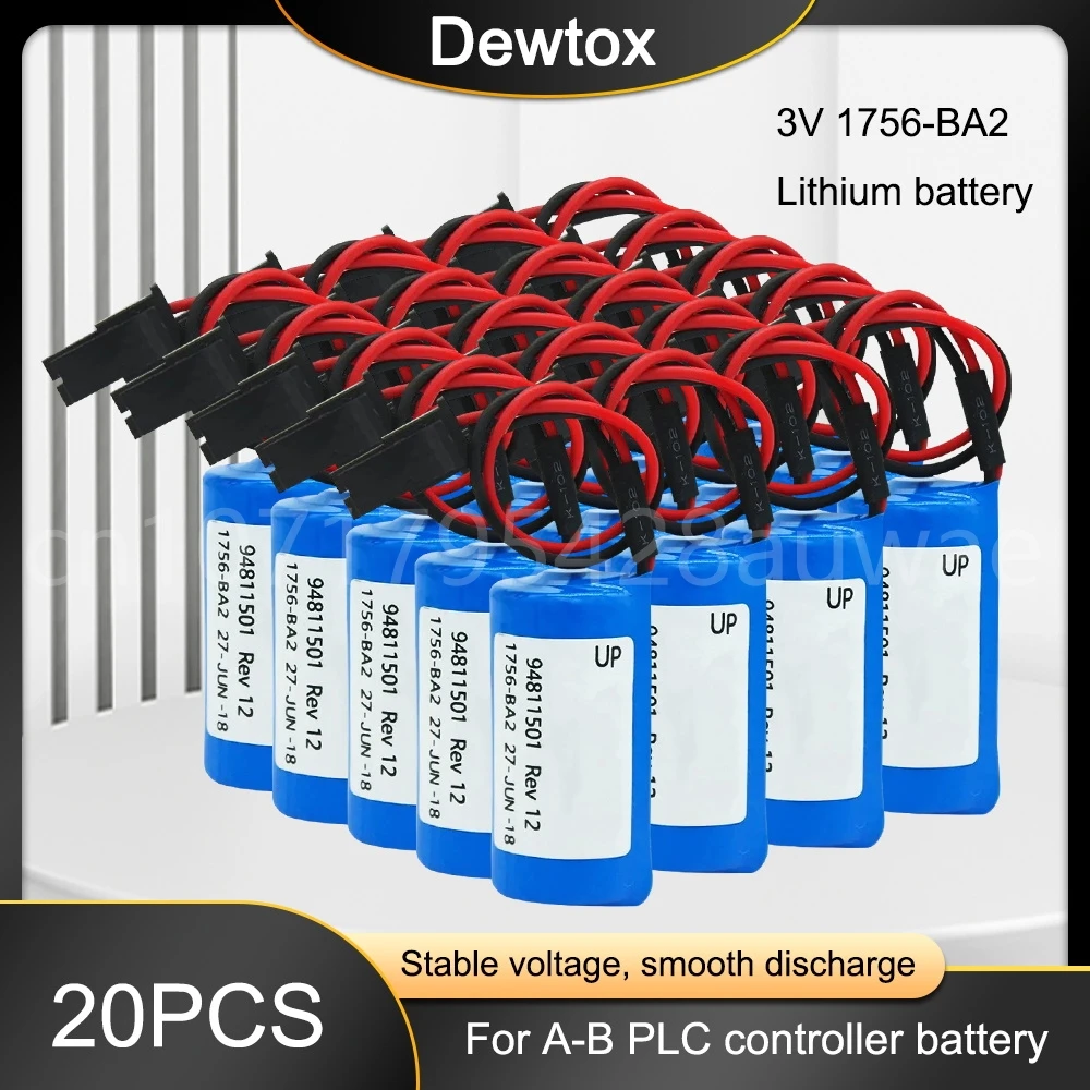 

20PCS Original FOR Allen Bradley 1756-BA2 3V 1200mah Lithium Battery PLC Controller Batteries with plugs