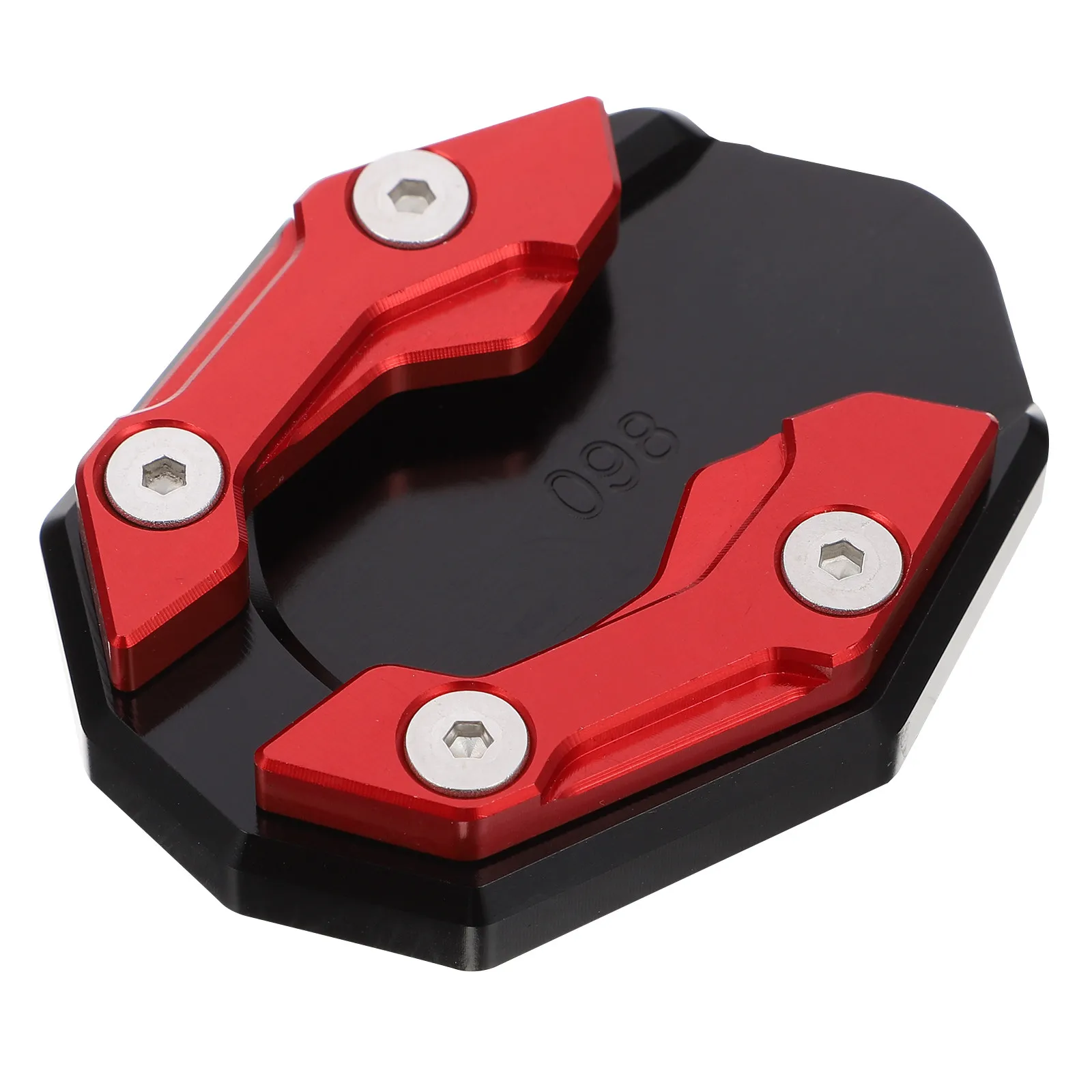 Kickstand Extension Pad Motorcycle Foot Side Stand Enlarger Support Plate Red Weather Resistant Sand Gravel Wet Surface Grip
