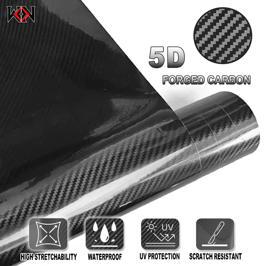 

50x150 cm 5D Carbon Fiber Vinyl Car Wrap Sheet Roll Film Car Stickers and Decal Motorcycle Auto Styling Accessories Automobiles