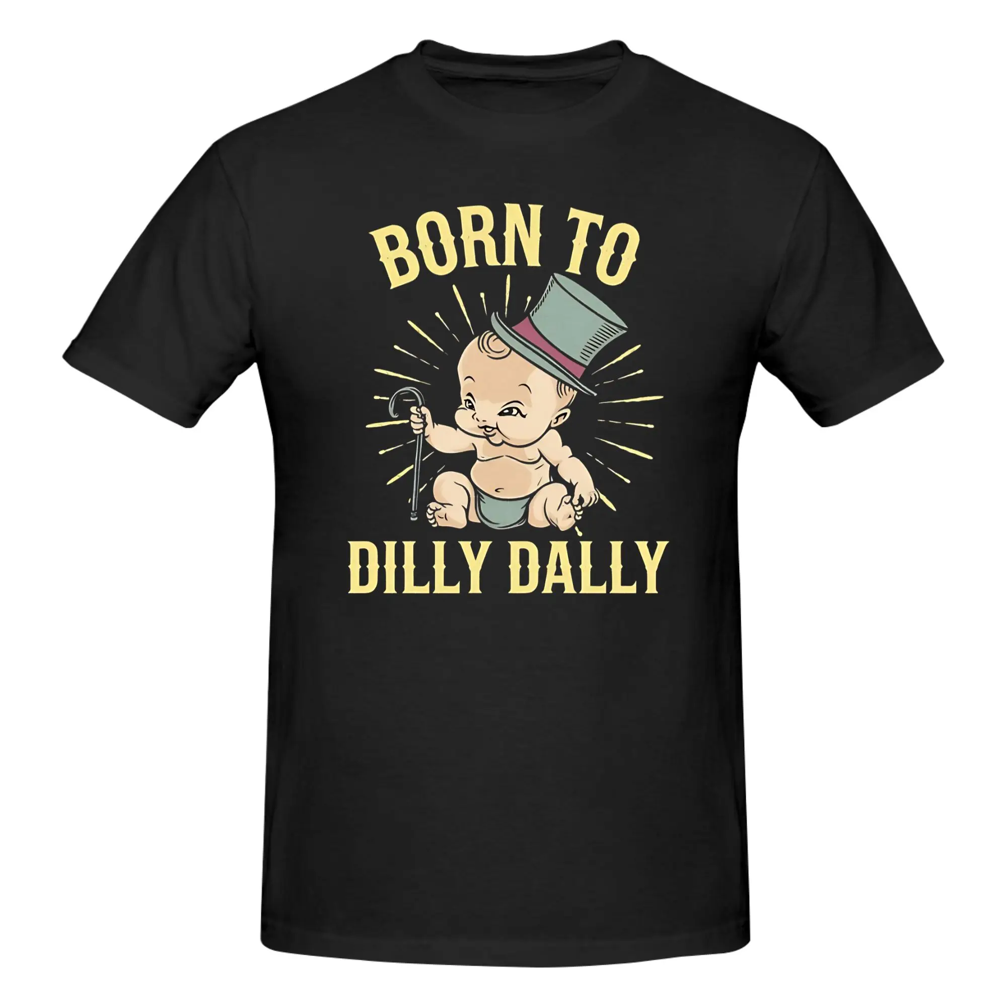 1 Piece Carpe Diem Graphic 100% Cotton T-Shirt Born To Dilly Dally Tees Tops For Men