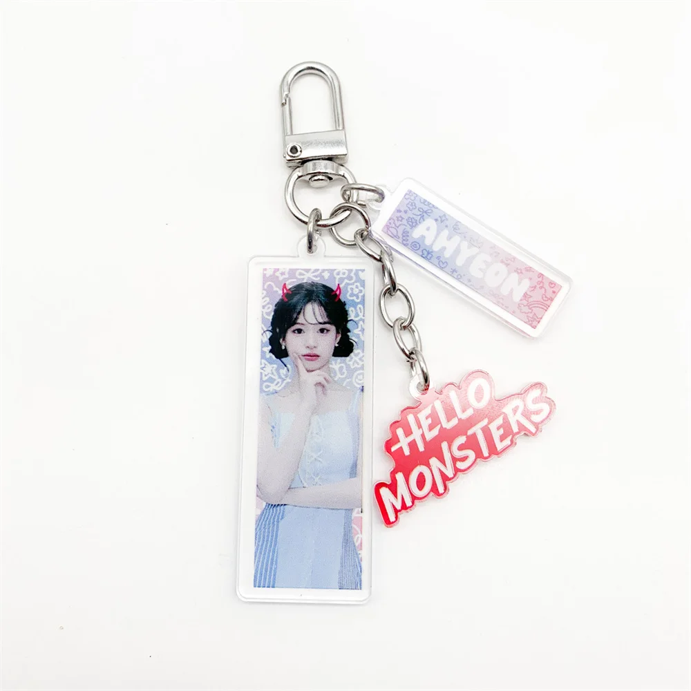 2Pcs/Set KPOP BABYMONSTER HELLO MONSTER Acrylic Keychain High Quality Double Side Printing Keyring ASA CHIQUITA AHYEON RUKA Gift